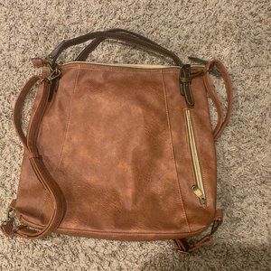 Brenice brown leather backpack